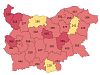 COVID заболеваемост: Пет области в тъмночервено, едва три в жълто