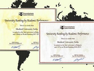 МУ-София се изкачи с 213 места в класацията на университетите в света